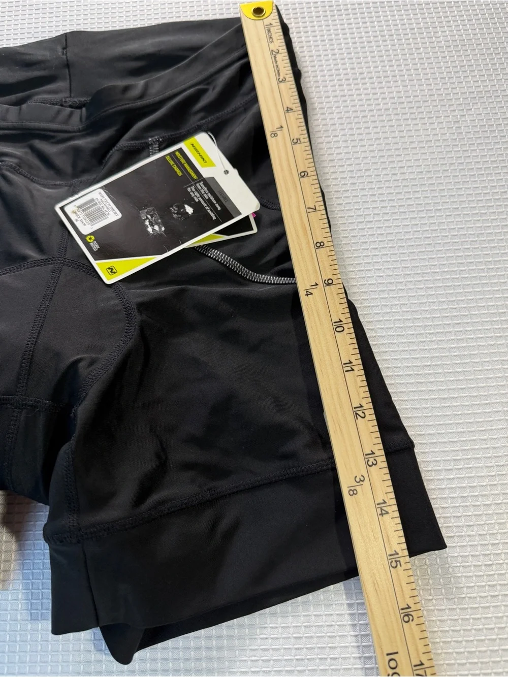 Women's Black Bike Shorts with Cushioned Seat and High Waist